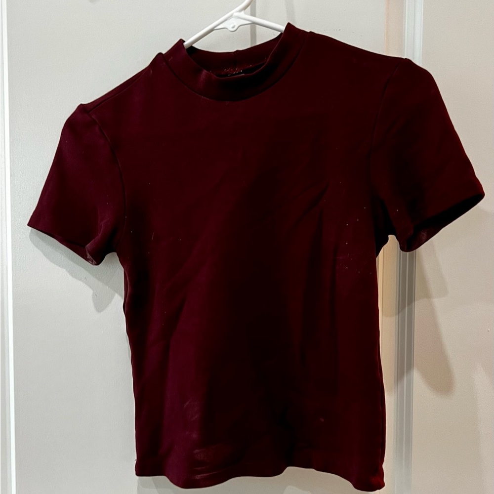 American Apparel, small crop top, wine